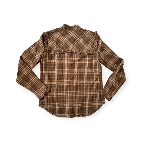 Nili Lotan Brown Plaid Celina Blouse, New With Tag, Size S - Picture 8 of 15